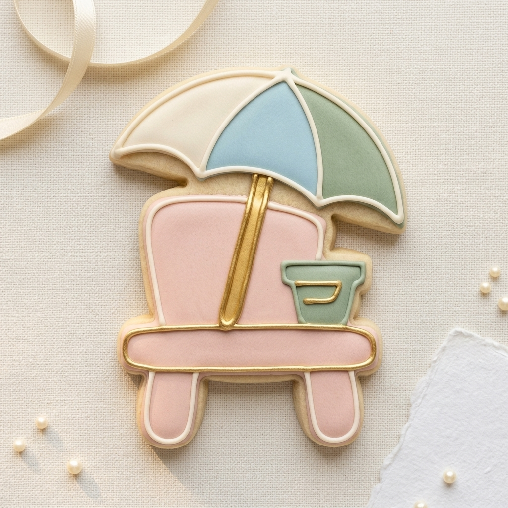 Garden Party Parasol Chair Cookie Cutter, 3D Printed Wedding Cutter
