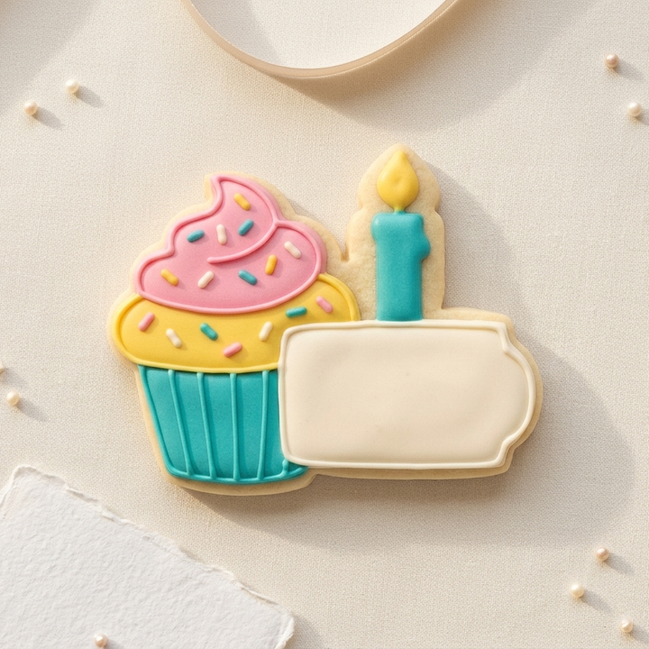 Birthday Candle Cupcake Topper Cookie Cutter, 3D Printed Birthday Party Cutter