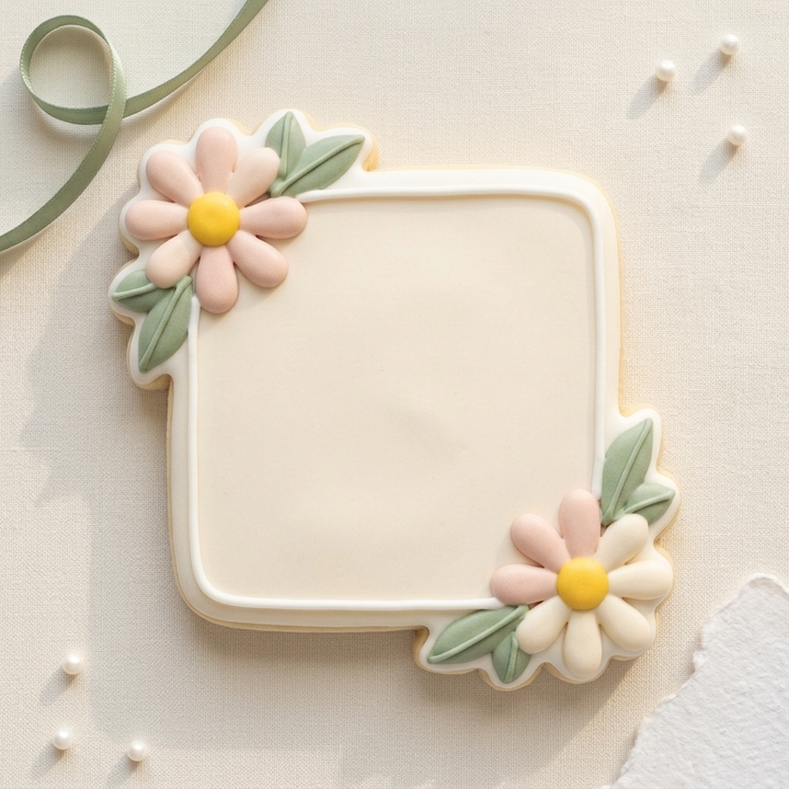 Daisy Corner Square Plaque Cookie Cutter, 3D Printed Family Gift Cutter
