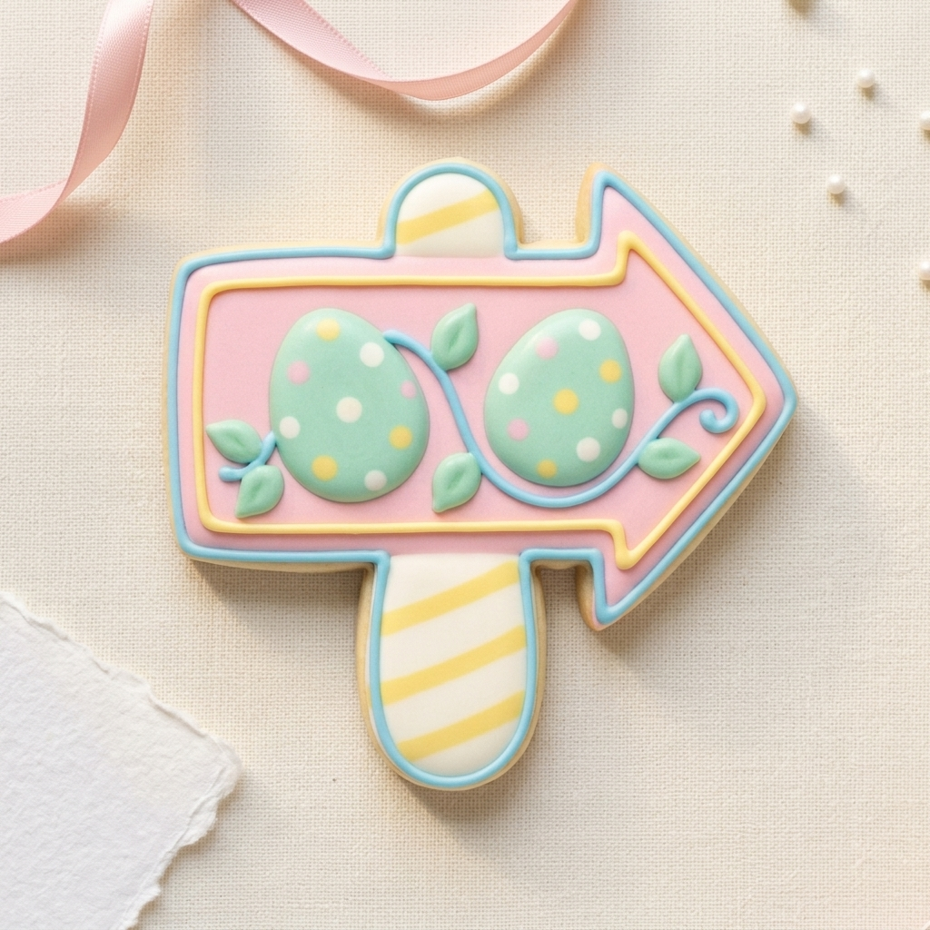 Egg Hunt Direction Sign Cookie Cutter, 3D Printed Easter Cutter