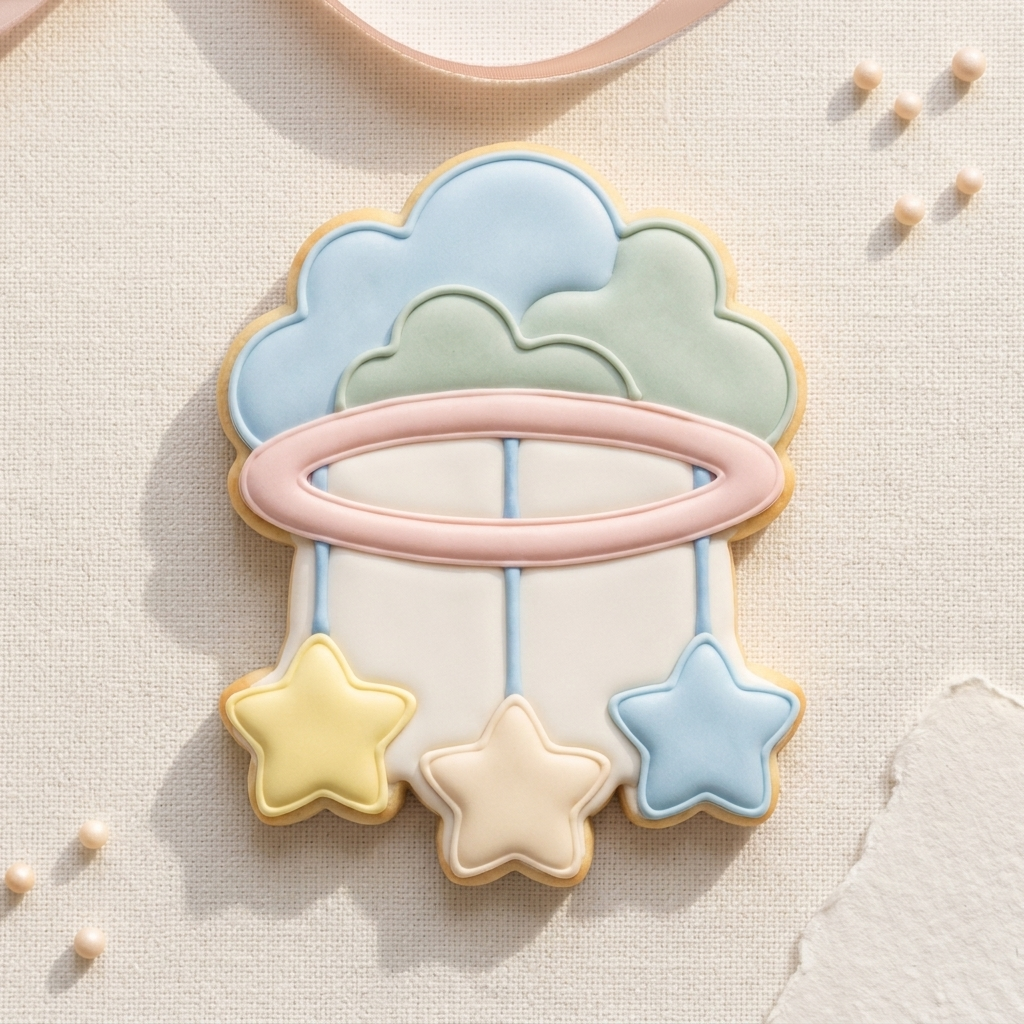 Baby Mobile Cloud Stars Cookie Cutter, 3D Printed Baby Shower Cutter