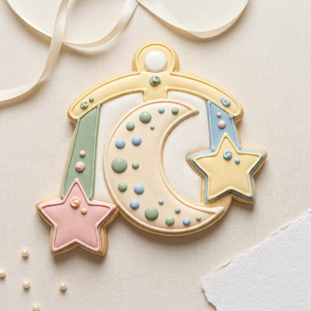 Moon Crib Mobile Cookie Cutter, 3D Printed Baby Shower Cutter