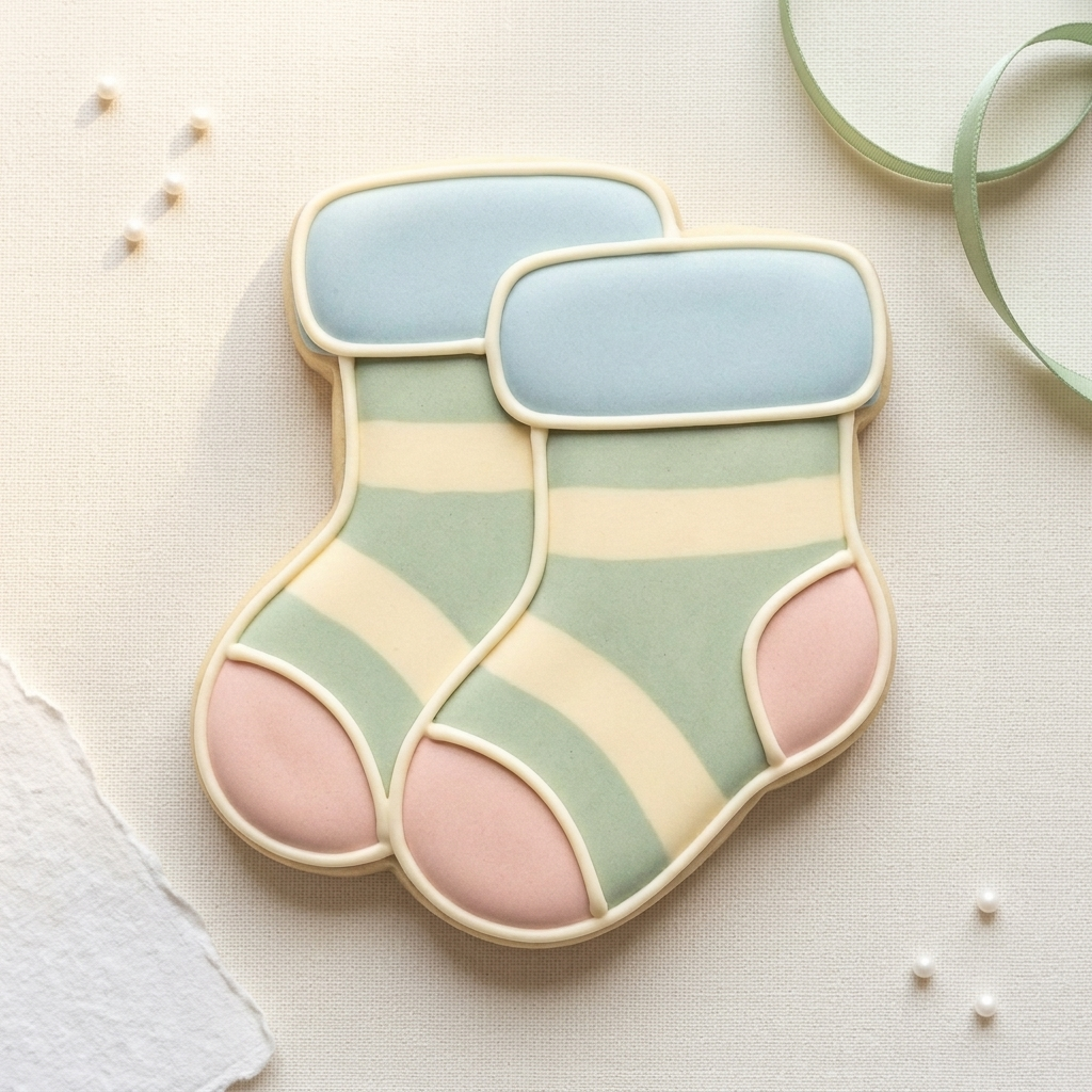 Baby Socks Pair Cookie Cutter, 3D Printed Baby Shower Cutter