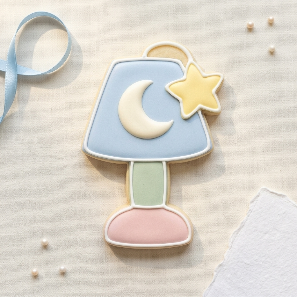 Nursery Lamp Moon Cookie Cutter, 3D Printed Baby Shower Cutter