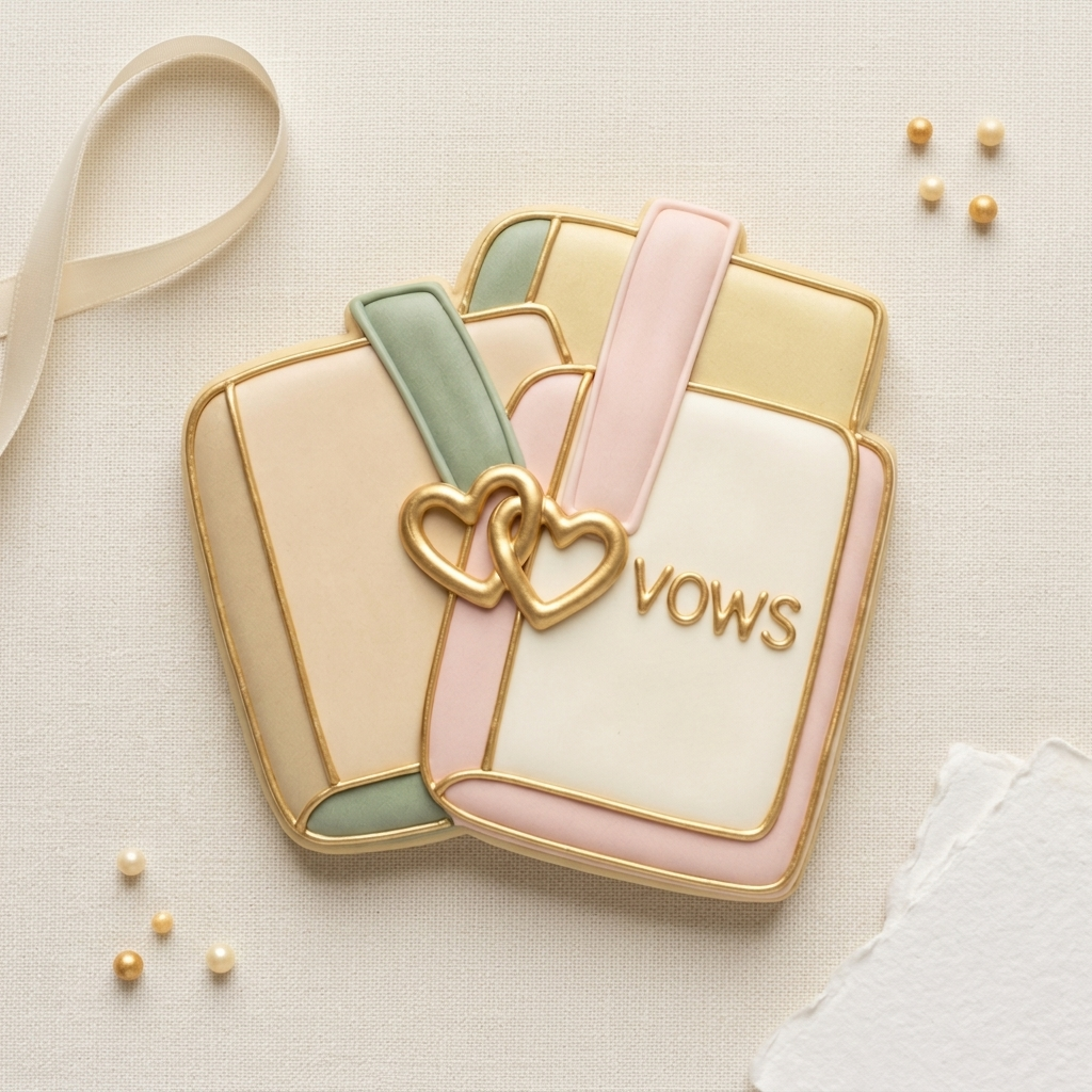 Vow Book Pair Cookie Cutter, 3D Printed Wedding Cutter