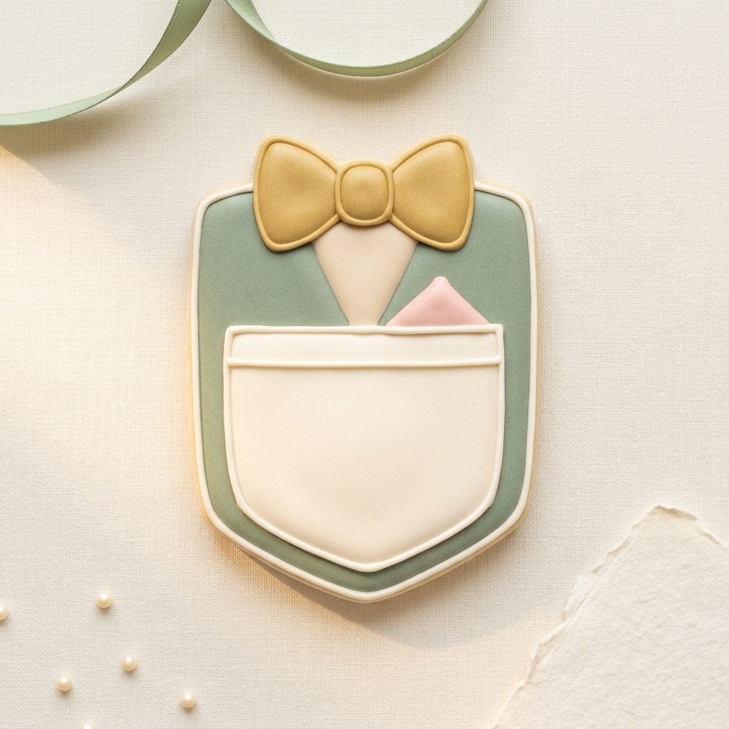 Groom Bow Tie Pocket Square Cookie Cutter, 3D Printed Wedding Cutter