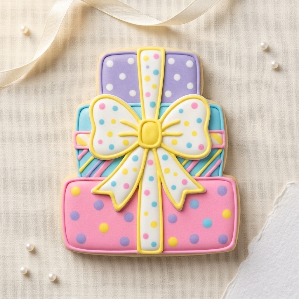 Gift Stack Bow Cookie Cutter, 3D Printed South Asian Festival Cutter