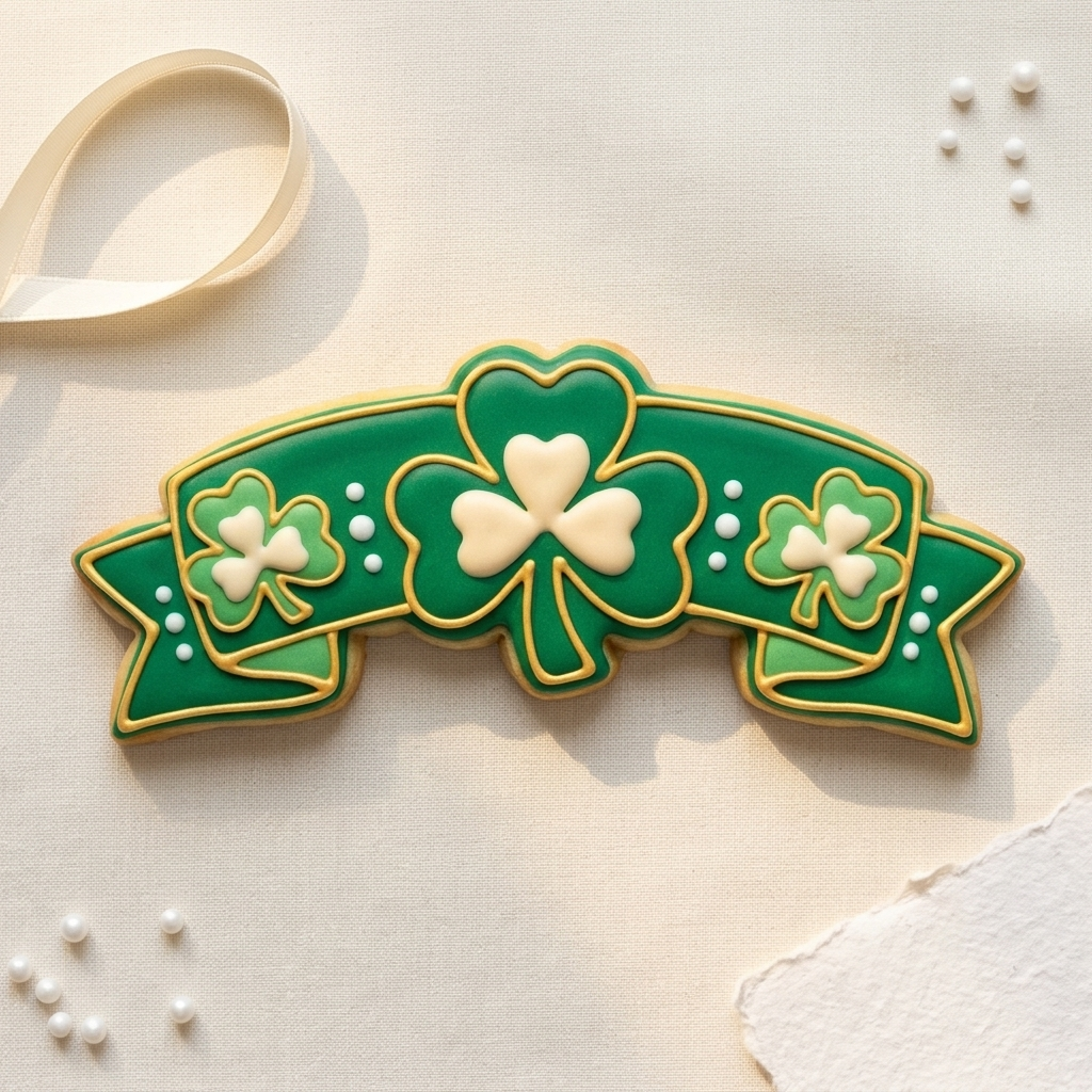 Shamrock Banner Cookie Cutter, 3D Printed St Patricks Day Cutter