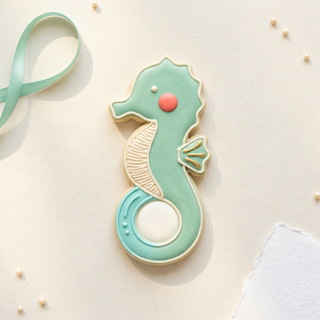 Seahorse Baby Rattle Cookie Cutter, 3D Printed Ocean Baby