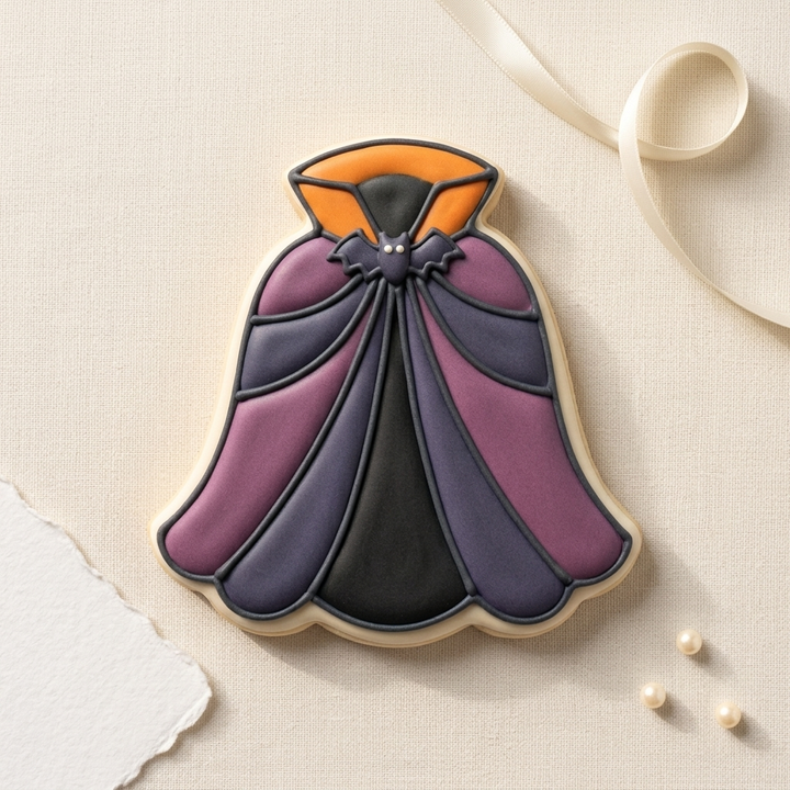 Vampire Cape Cookie Cutter, 3D Printed Halloween Cutter