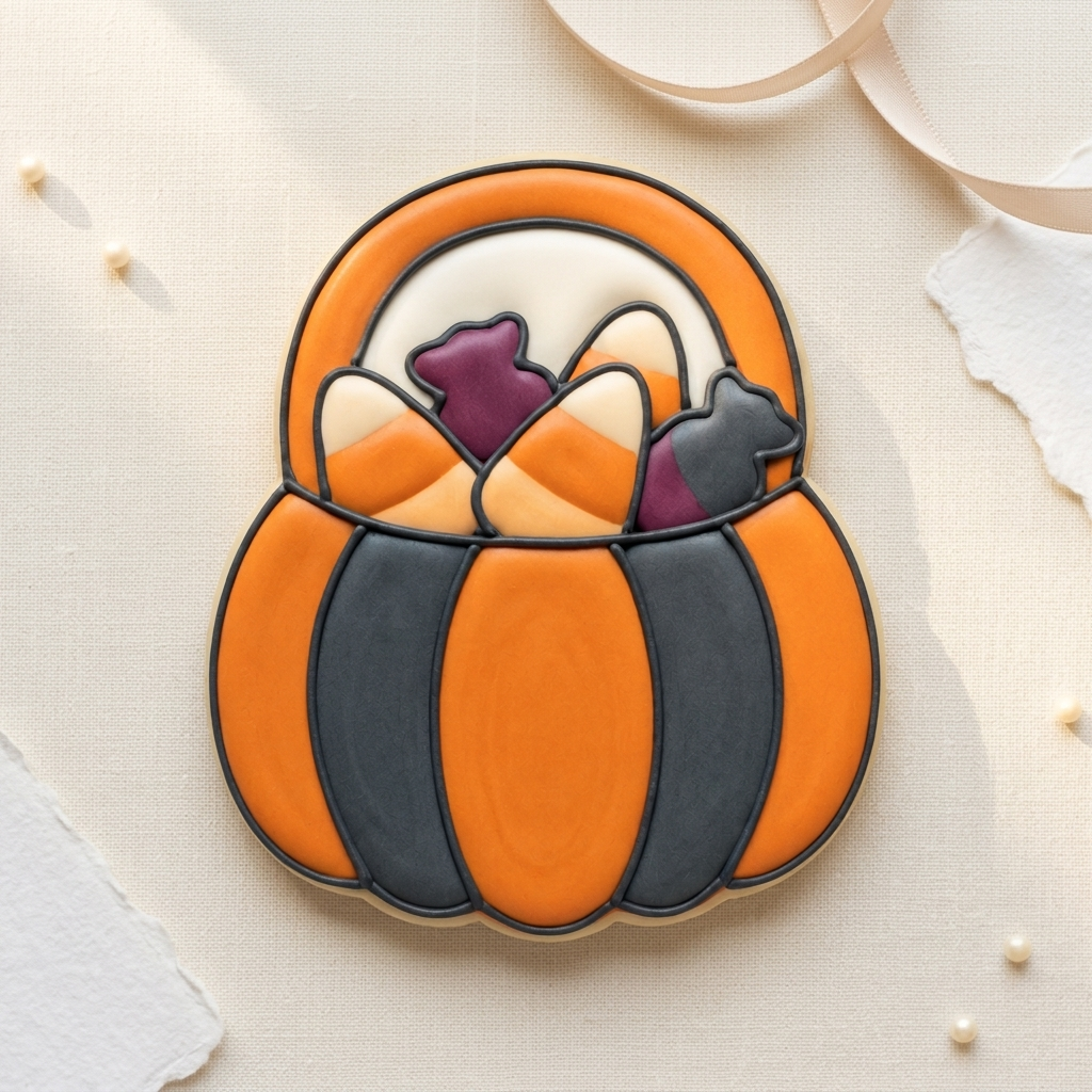 Candy Corn Bucket Cookie Cutter, 3D Printed Halloween Cutter