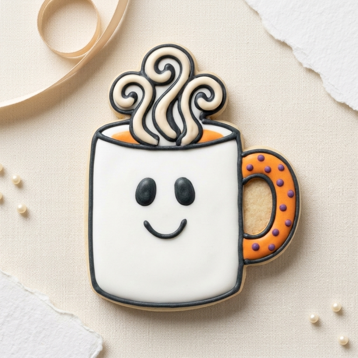 Friendly Ghost Mug Cookie Cutter, 3D Printed Christmas Cutter
