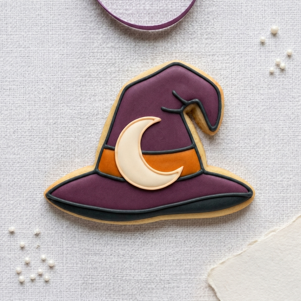 Witch Hat Moon Charm Cookie Cutter, 3D Printed Halloween Cutter