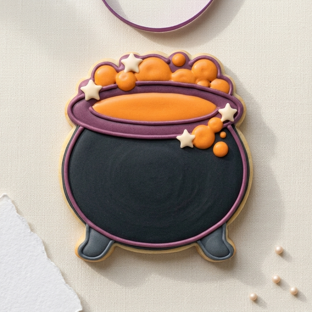 Cauldron Bubble Stars Cookie Cutter, 3D Printed Halloween Cutter