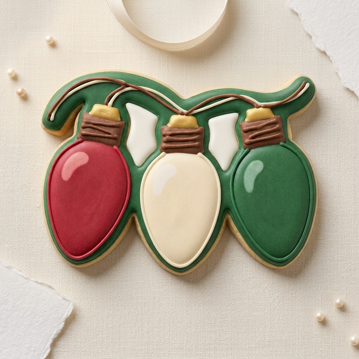 Holiday Light Bulb String Cookie Cutter, 3D Printed South Asian Festival Cutter