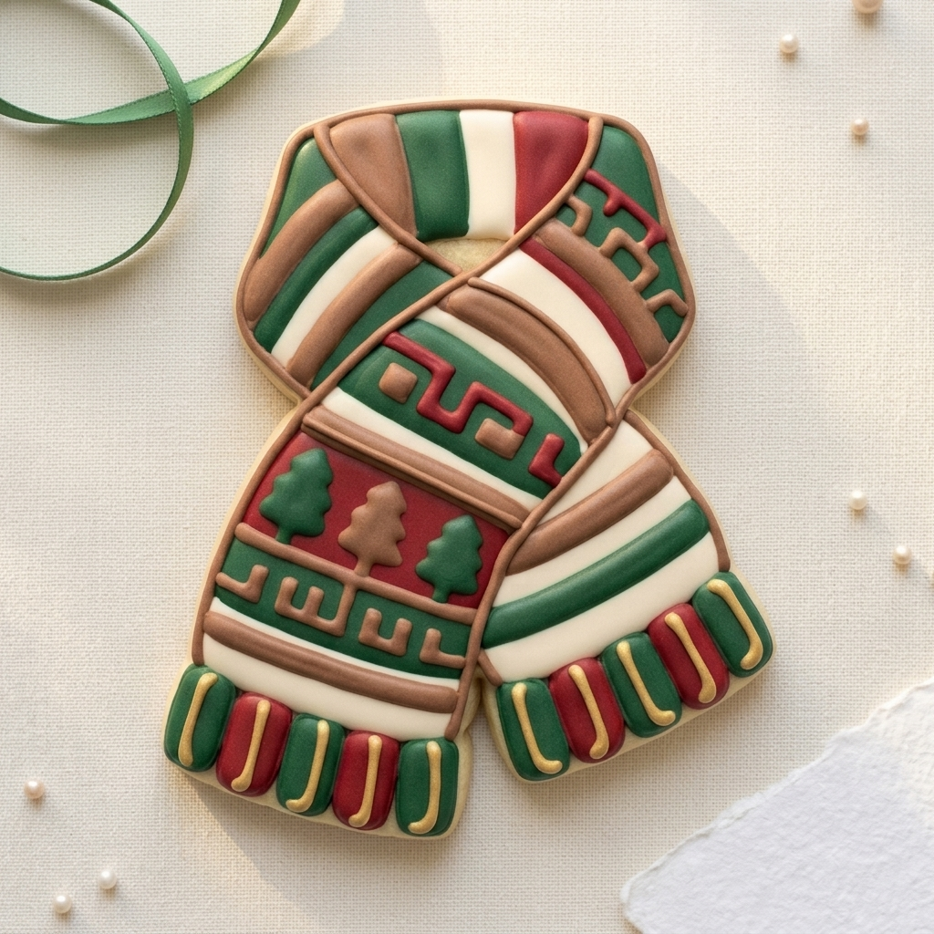 Cozy Winter Scarf Cookie Cutter, 3D Printed Christmas Cutter