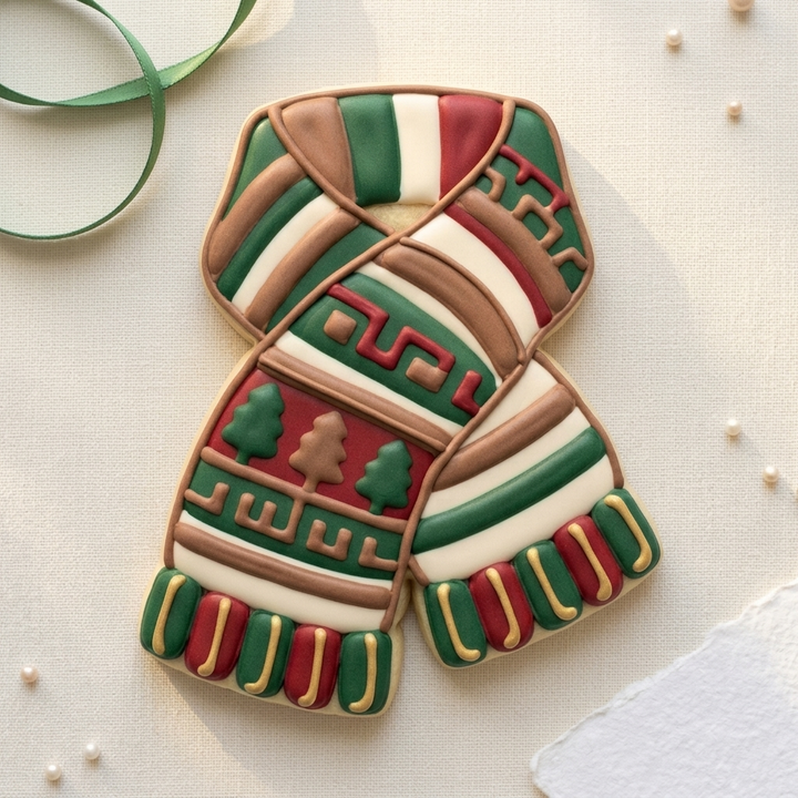 Cozy Winter Scarf Cookie Cutter, 3D Printed Christmas Cutter