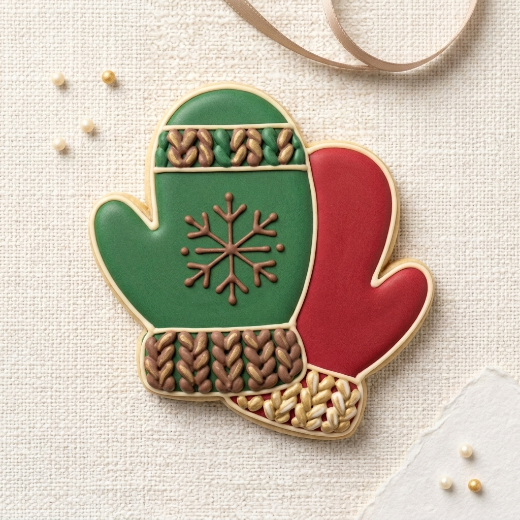 Mitten Pair Cuff Cookie Cutter, 3D Printed Christmas Cutter