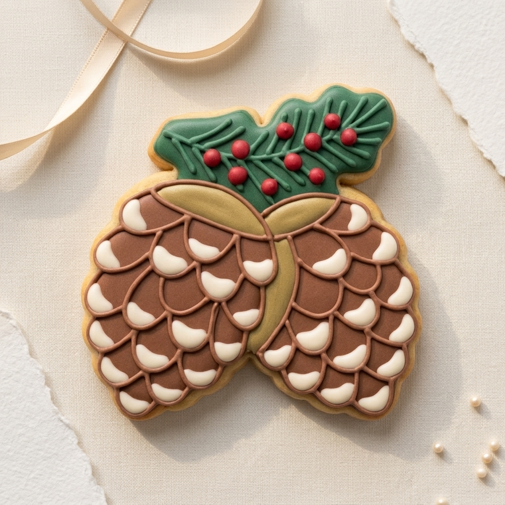 Pinecone Cluster Cookie Cutter, 3D Printed Christmas Cutter