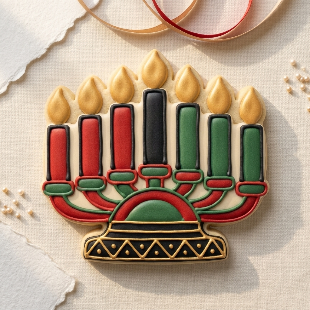 Kwanzaa Kinara Candle Set Cookie Cutter, 3D Printed Kwanzaa Cutter