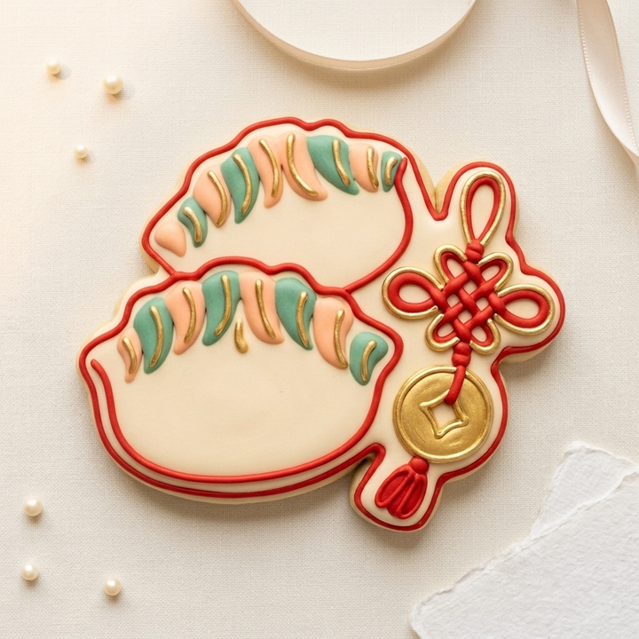 Lunar Dumpling Pair Cookie Cutter, 3D Printed Lunar New Year Cutter