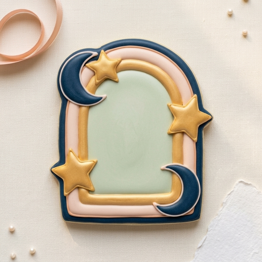Eid Moon Star Plaque Cookie Cutter, 3D Printed Ramadan Eid Cutter