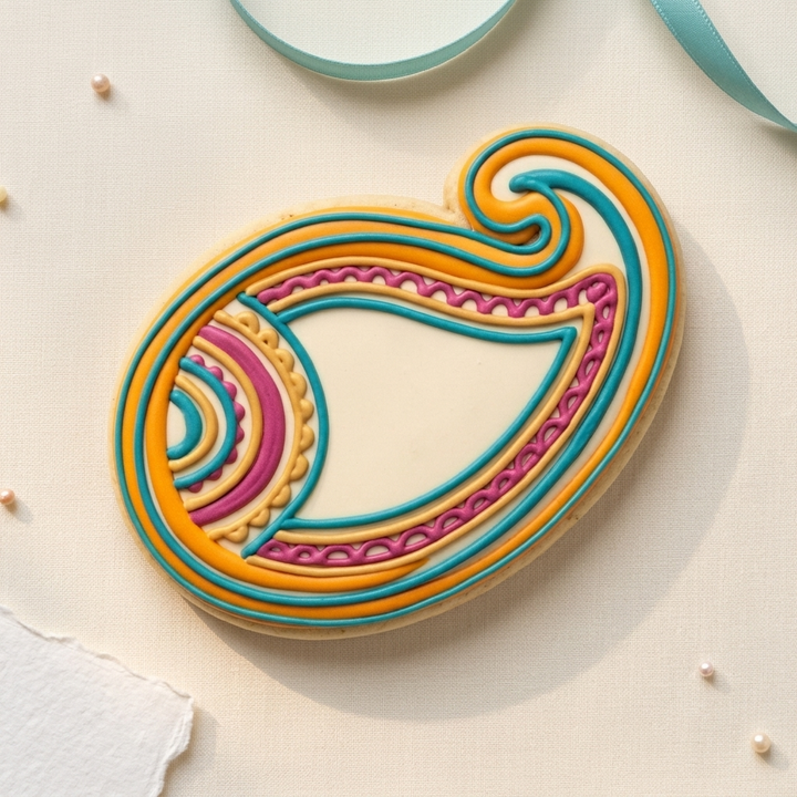Henna Paisley Plaque Cookie Cutter, 3D Printed Ramadan Eid Cutter