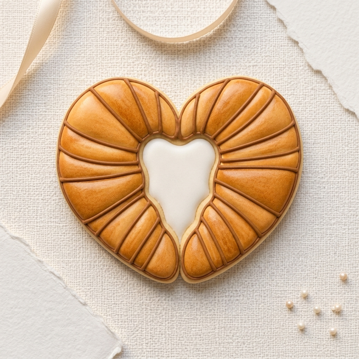 Croissant Heart Cookie Cutter, 3D Printed Valentine Cutter