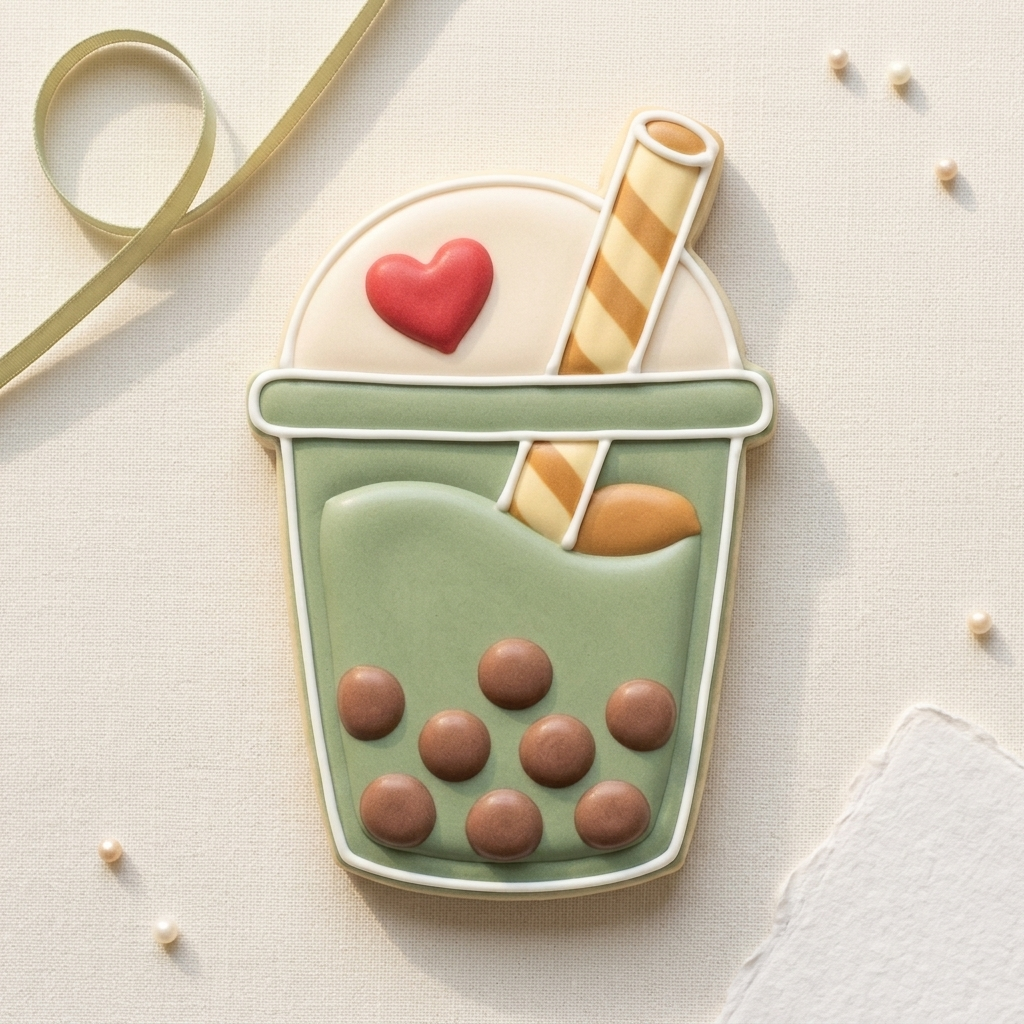 Bubble Tea Heart Cup Cookie Cutter, 3D Printed Birthday Party Cutter