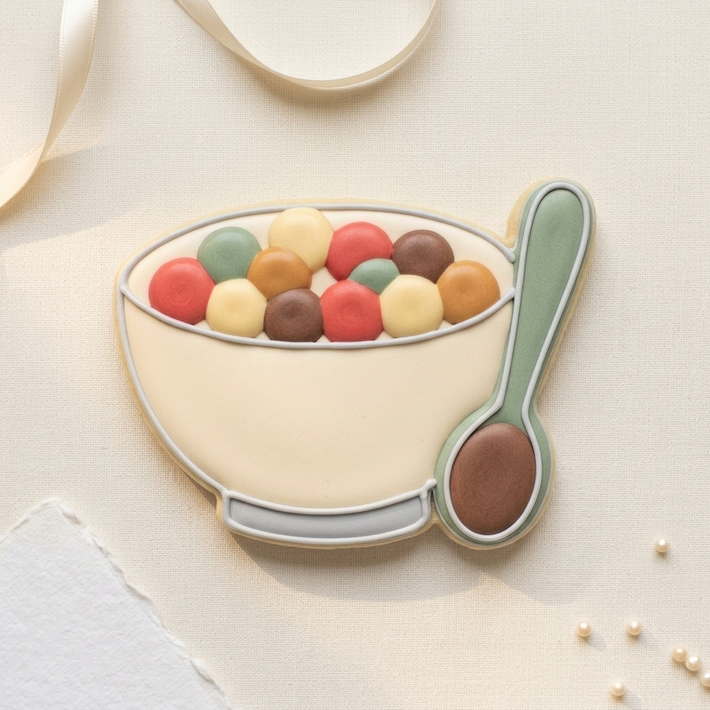 Cereal Bowl Spoon Cookie Cutter, 3D Printed Birthday Party Cutter