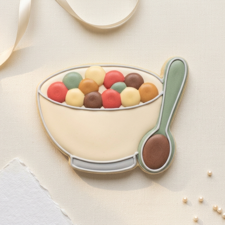 Cereal Bowl Spoon Cookie Cutter, 3D Printed Birthday Party Cutter
