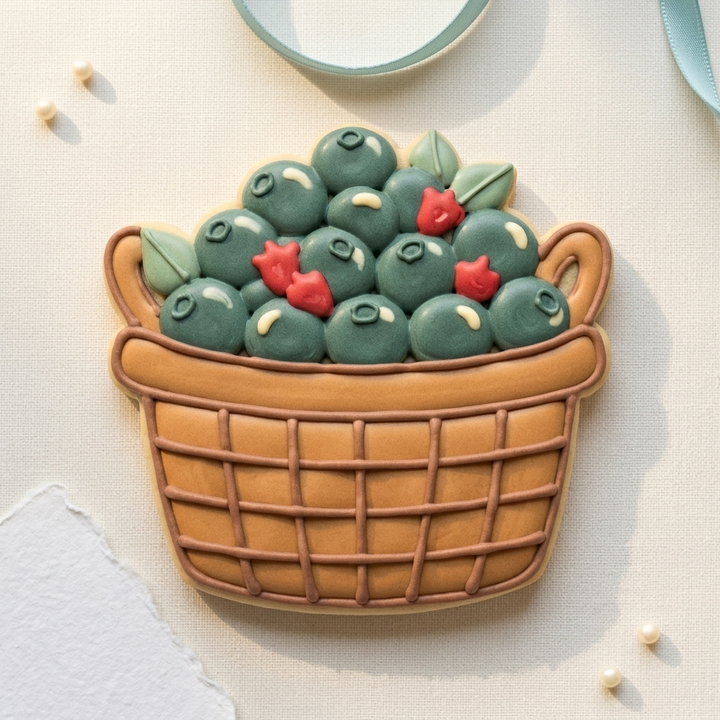 Blueberry Basket Cookie Cutter, 3D Printed Food Theme Cutter