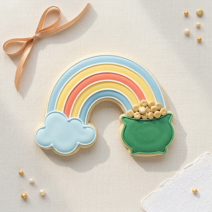 St Patricks Day Cookie Cutter Set Shamrock and Pot of Gold St Pats Duo Bundle 3D Printed Cutters
