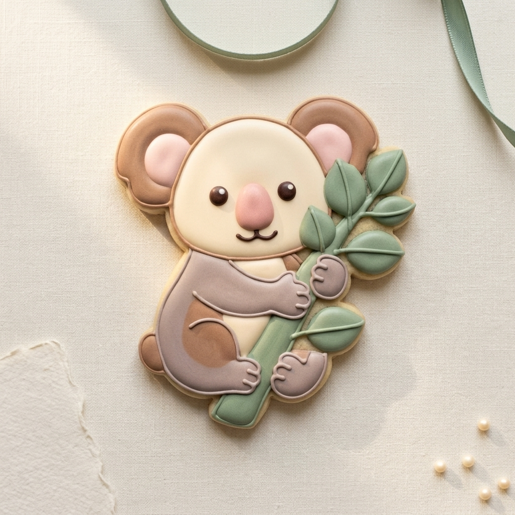 Koala Eucalyptus Cookie Cutter, 3D Printed Baby Shower Cutter