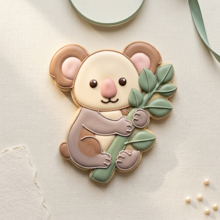 Koala Eucalyptus Cookie Cutter, 3D Printed Baby Shower Cutter
