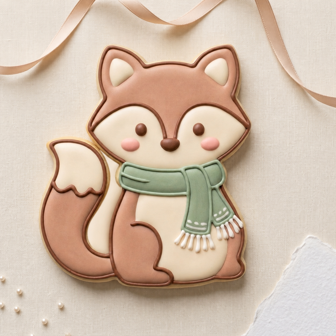Fox Scarf Cookie Cutter, 3D Printed Thanksgiving Cutter