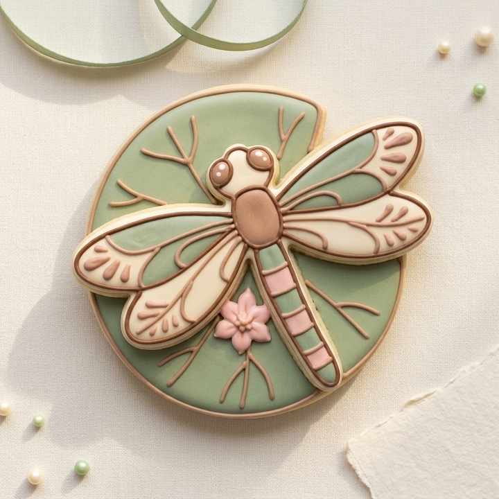 Dragonfly Lily Pad Cookie Cutter, 3D Printed Birthday Party Cutter