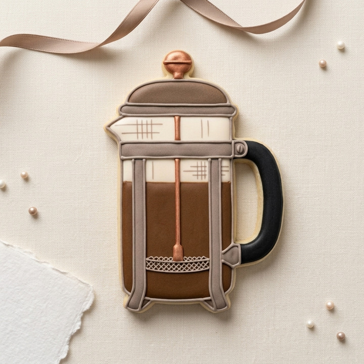 French Press Cookie Cutter, 3D Printed Coffee Theme
