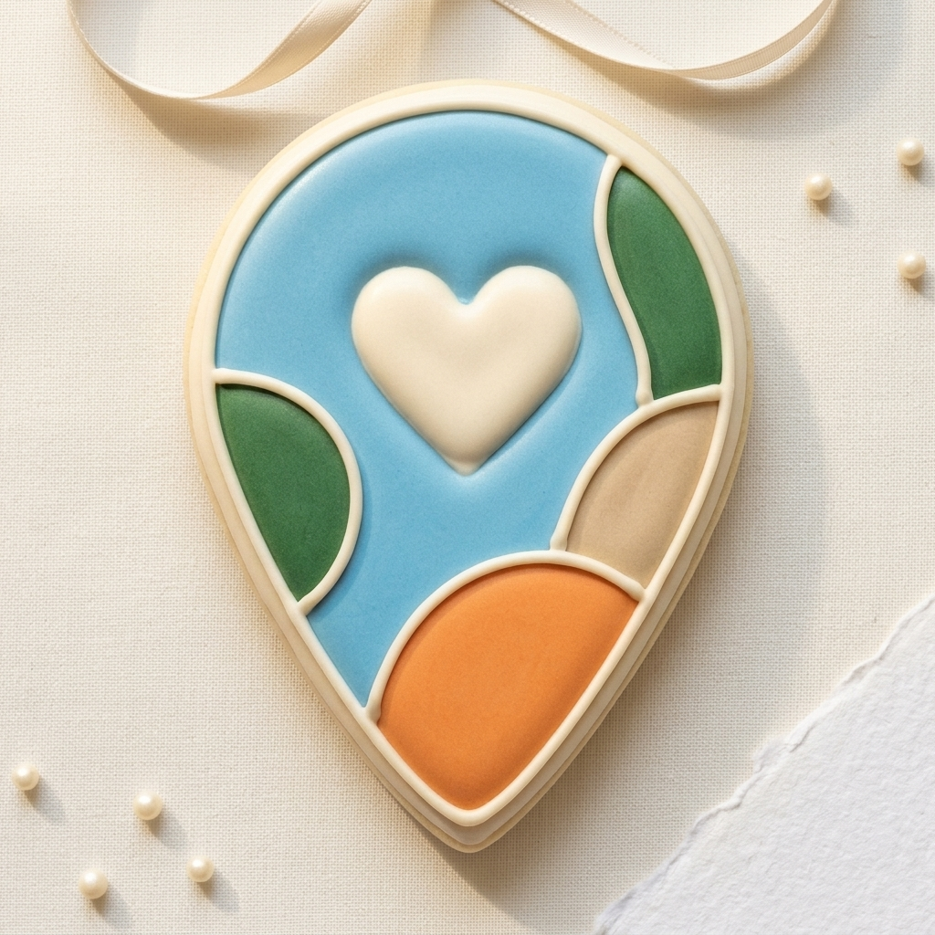 Map Pin Heart Cookie Cutter, 3D Printed Work Theme Cutter