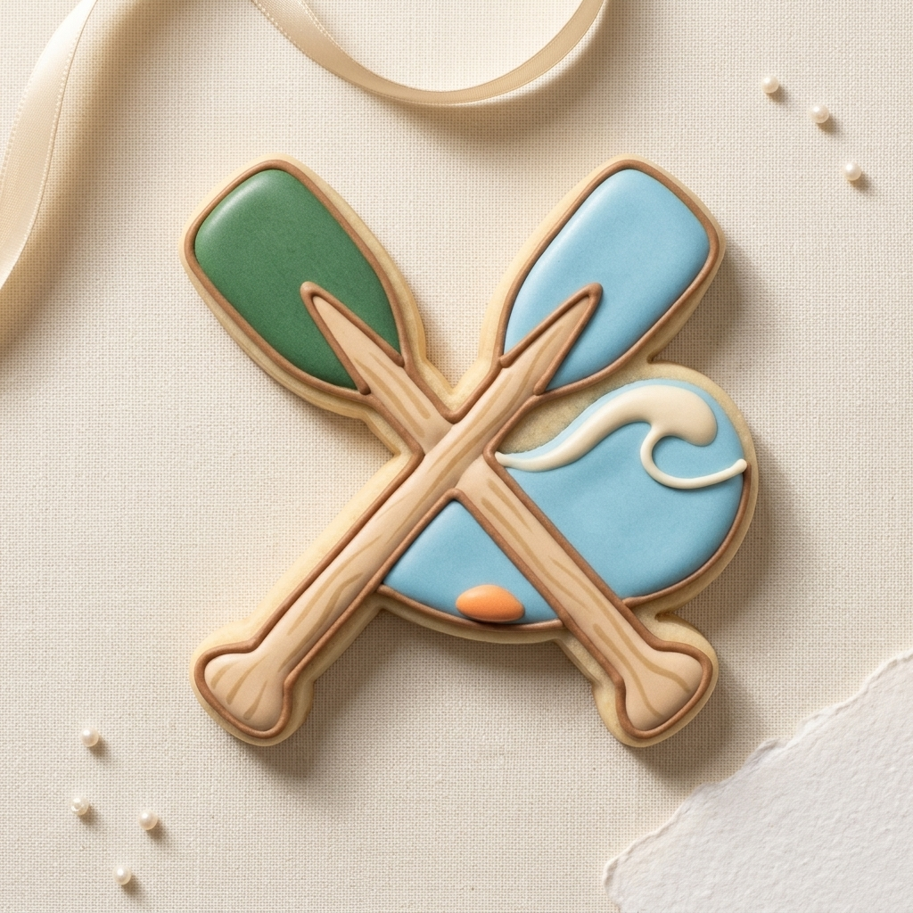 Canoe Paddle Pair Cookie Cutter, 3D Printed Travel Theme Cutter
