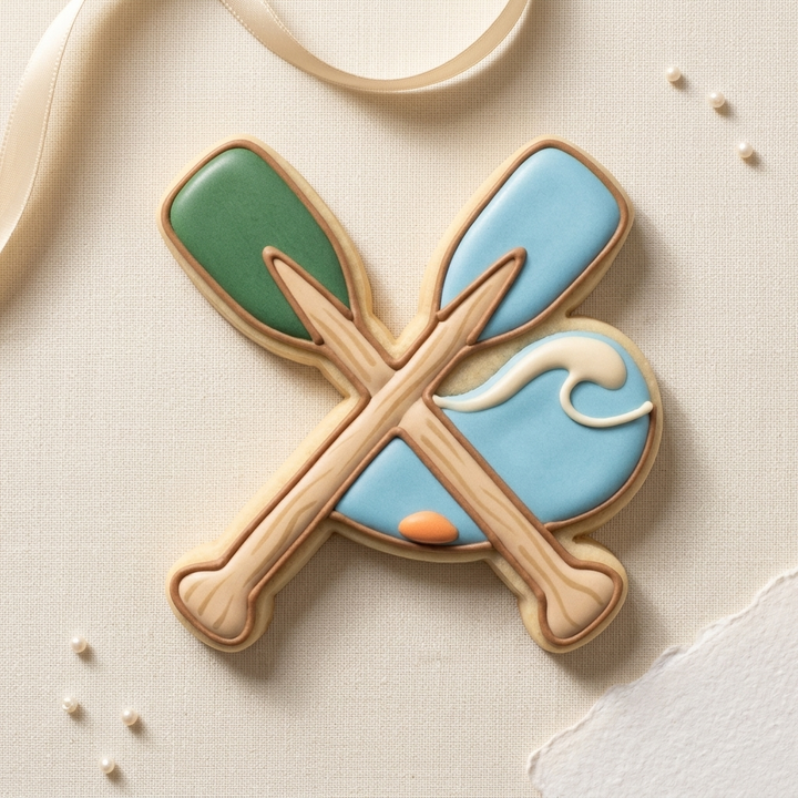 Canoe Paddle Pair Cookie Cutter, 3D Printed Travel Theme Cutter
