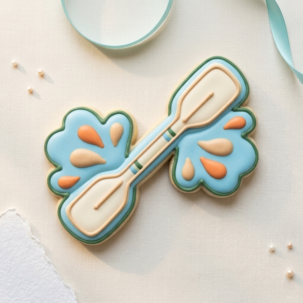 Kayak Paddle Splash Cookie Cutter, 3D Printed Birthday Party Cutter