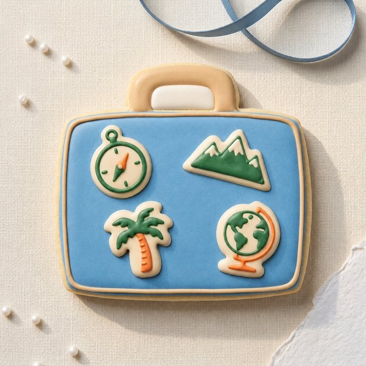 Suitcase Sticker Stack Cookie Cutter, 3D Printed Wedding Cutter