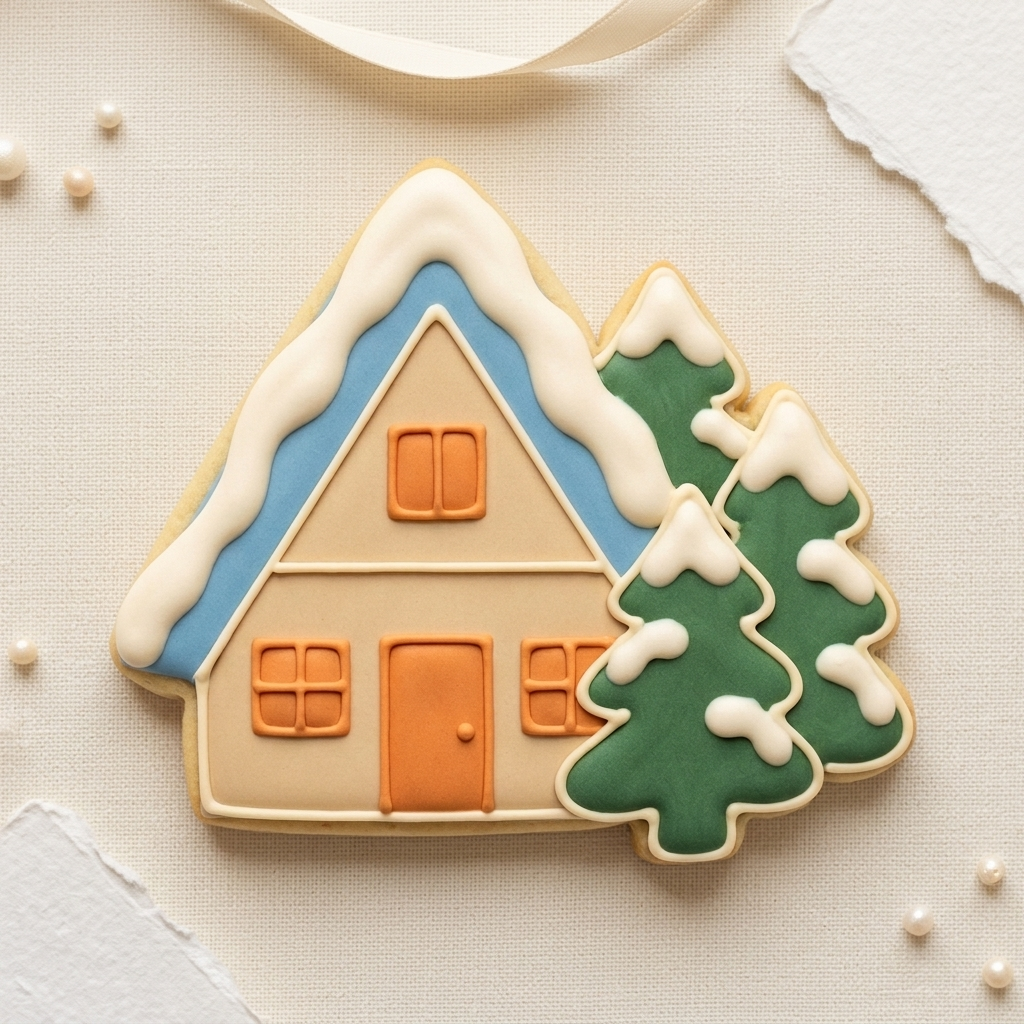 Ski Chalet Cookie Cutter, 3D Printed Christmas Cutter