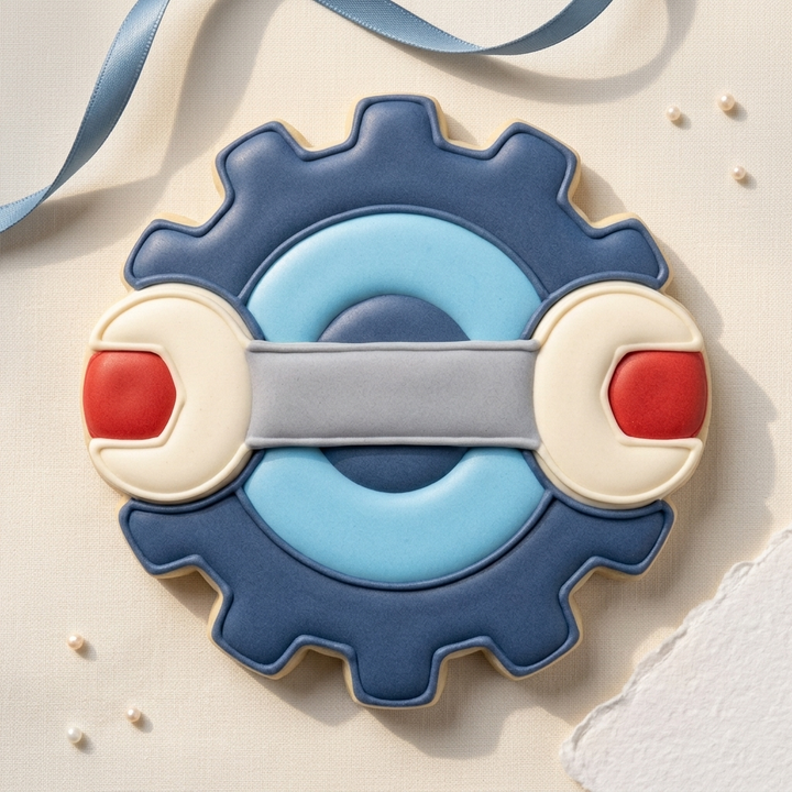 Mechanic Gear Wrench Cookie Cutter, 3D Printed Birthday Party Cutter