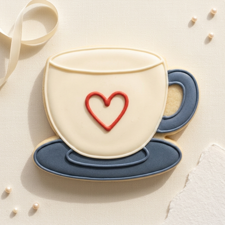 Barista Latte Art Cup Cookie Cutter, 3D Printed Food Theme Cutter