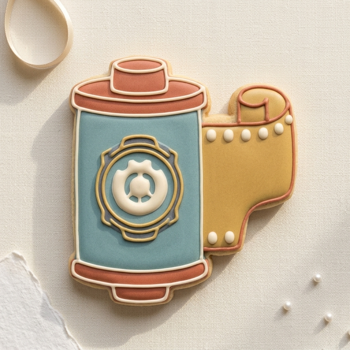 Camera Film Roll Cookie Cutter, 3D Printed Cutter for Fondant