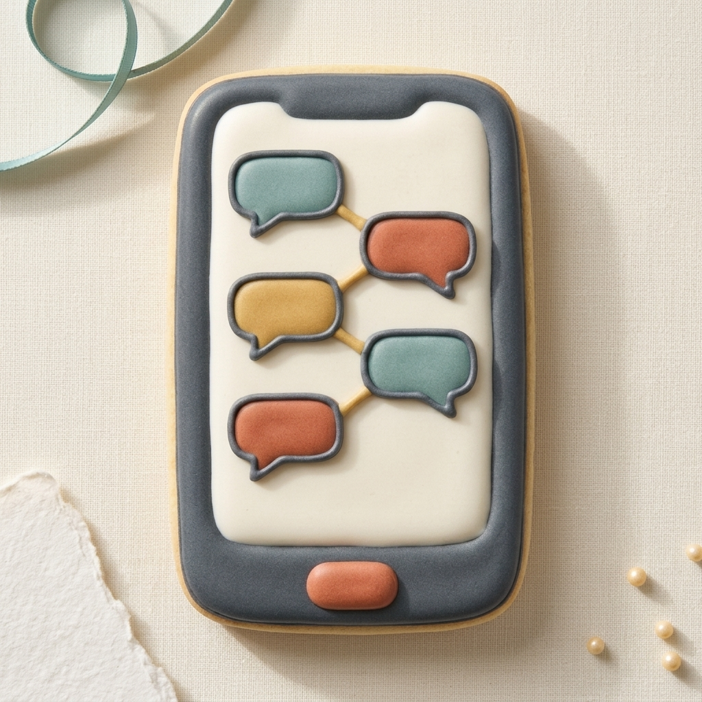 Smartphone Chat Bubble Cookie Cutter, 3D Printed Birthday Party Cutter