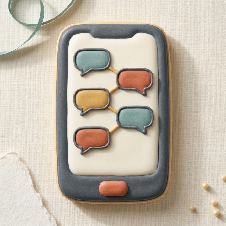 Smartphone Chat Bubble Cookie Cutter, 3D Printed Birthday Party Cutter