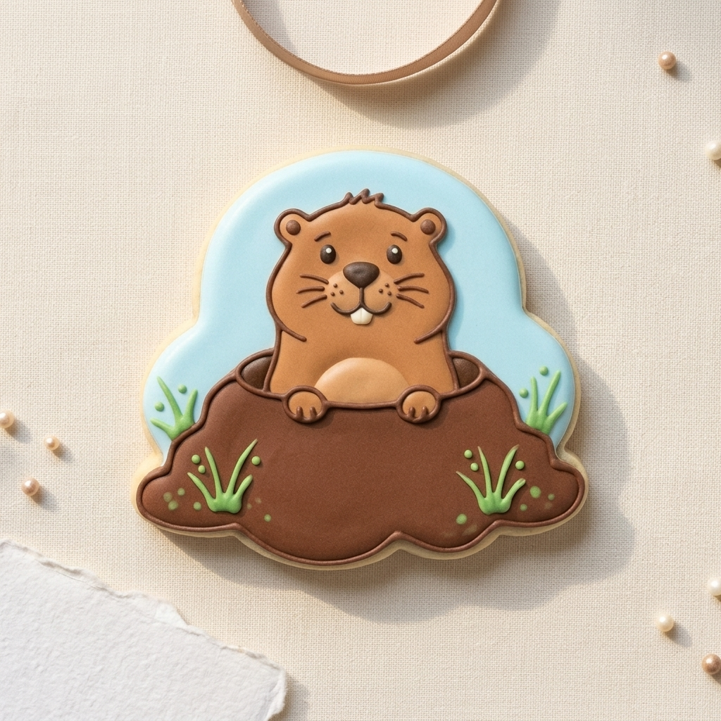 Groundhog Peekaboo Burrow Cookie Cutter, 3D Printed South Asian Festival Cutter